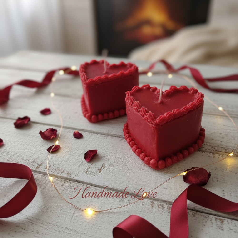 heart shape cake candle (2)